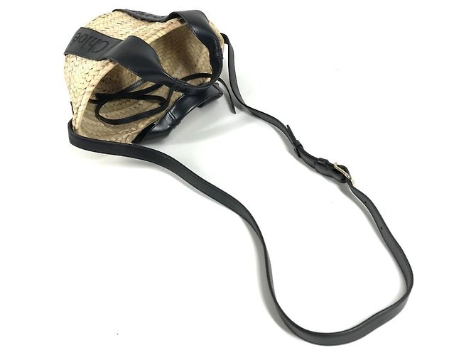 Bolsa Cesto Mini Chloé Sense Preto Bege - vista 9
