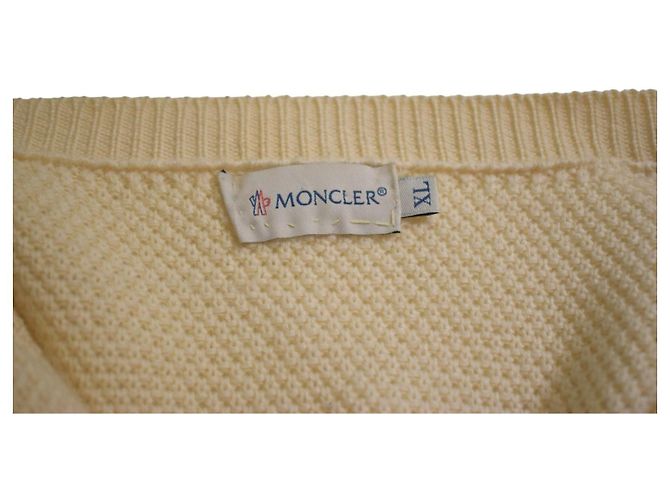 Moncler Cardigã Acolchoado de Lã Virgem Maglione Tricot Alla Coreana - vista 6