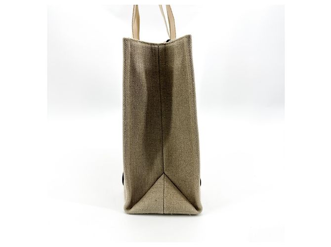 Chloé Chloe Woody Canvas with Leather Small Bege - vista 3