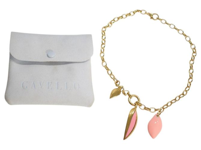 Autre Marque Collar GAVELLO Milan Plata Chapada Oro Esmalte Rosa Dorado - vista 2