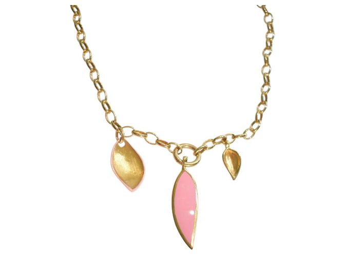 Autre Marque Collar GAVELLO Milan Plata Chapada Oro Esmalte Rosa Dorado - vista 7