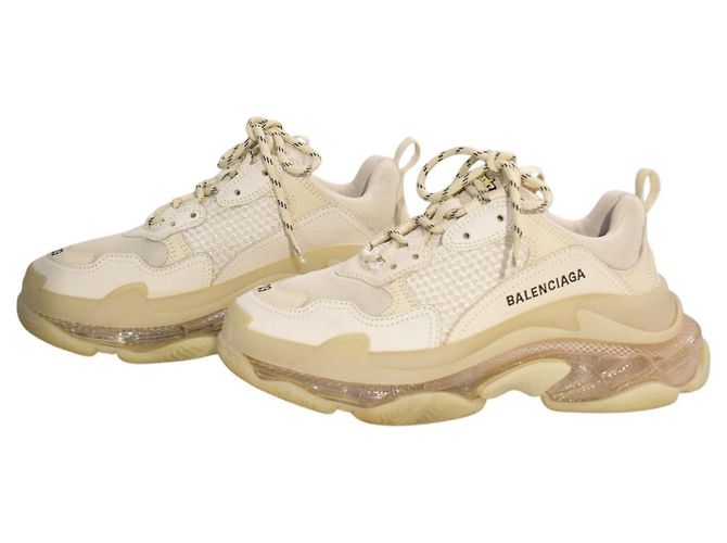 Balenciaga Triple S Clear Sole Sneakers Vanilla Beige - vista 8