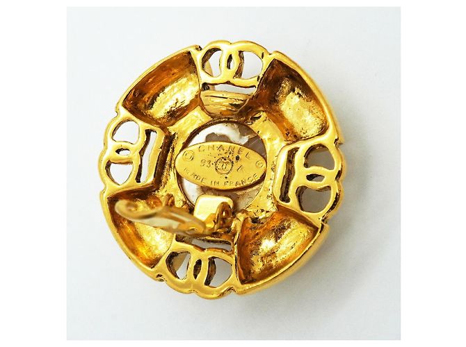 Pendientes de clip Chanel chapados en oro - vista 4
