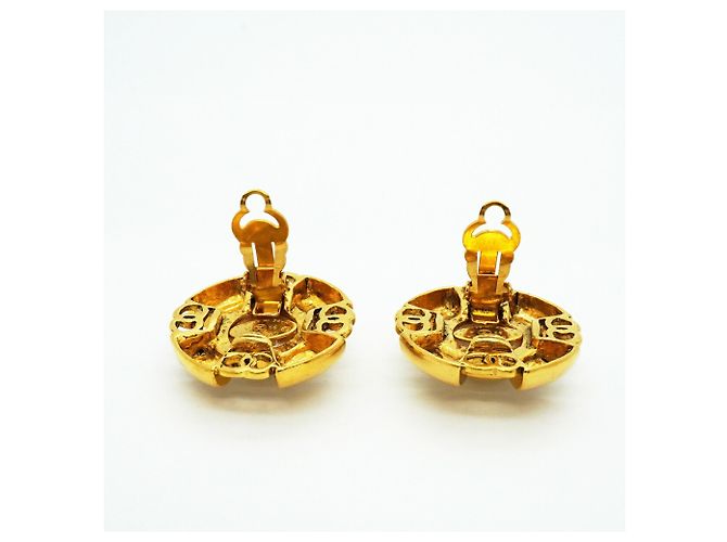 Pendientes de clip Chanel chapados en oro - vista 7