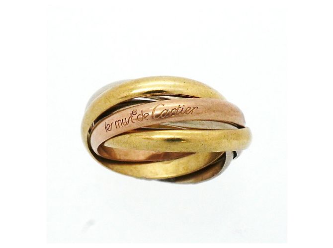 Anillo Cartier Trinity en oro amarillo blanco y rosa - vista 2