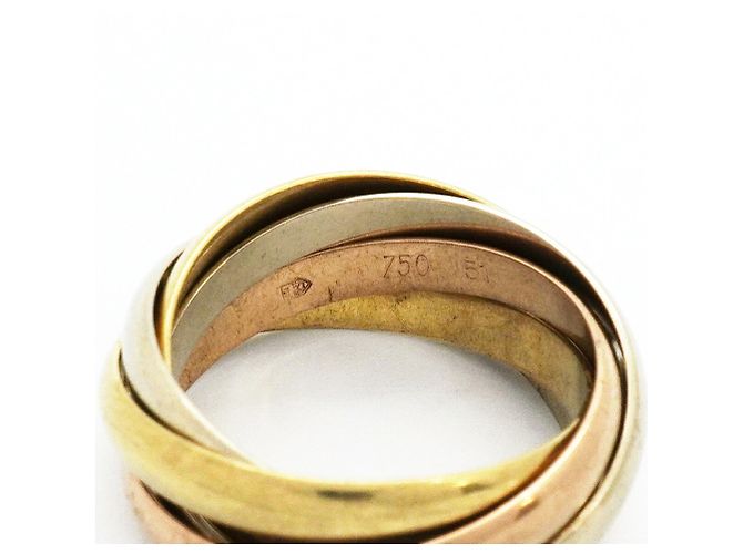 Anillo Cartier Trinity en oro amarillo blanco y rosa - vista 4