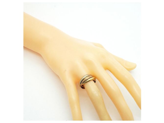 Anillo Cartier Trinity en oro amarillo blanco y rosa - vista 7