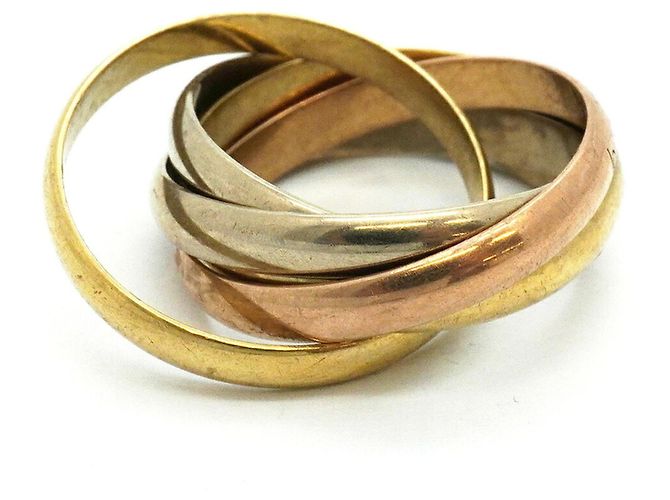 Anillo Cartier Trinity en oro amarillo blanco y rosa - vista 8