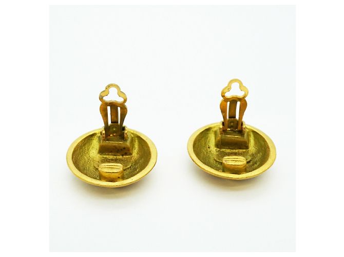 Pendientes de clip Chanel chapados en oro - vista 6