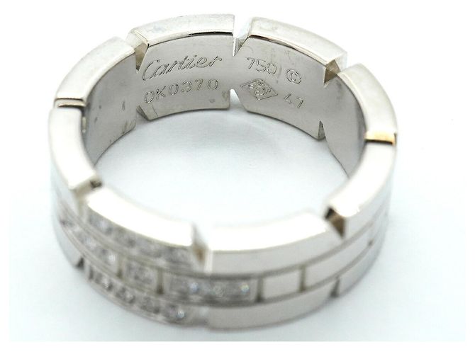 Anello Cartier Tank Française in oro bianco 18K - vista 4