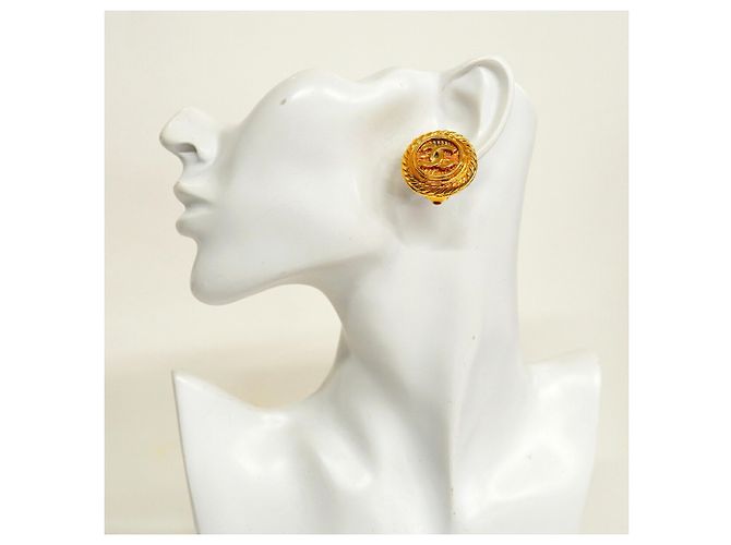Pendientes de clip Chanel Coco Mark Circle Gold - vista 5