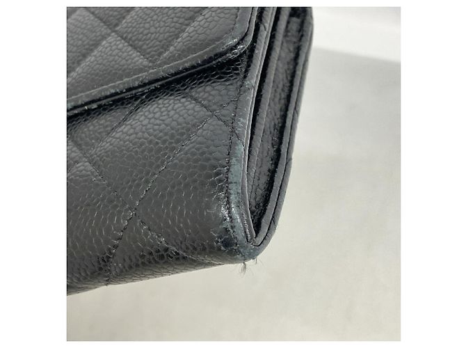Cartera larga Chanel Matelassé en piel caviar negra - vista 5