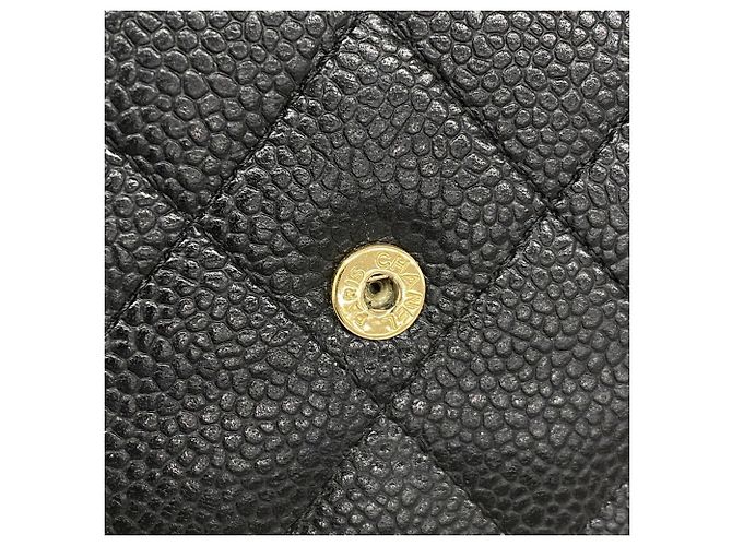 Cartera larga Chanel Matelassé en piel caviar negra - vista 8