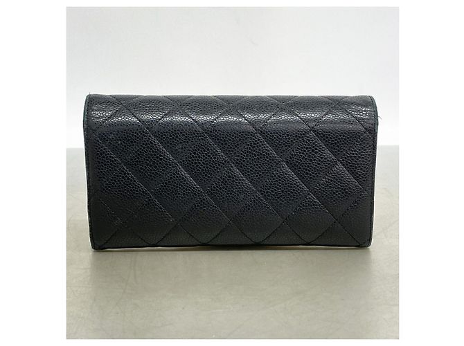Cartera larga Chanel Matelassé en piel caviar negra - vista 9