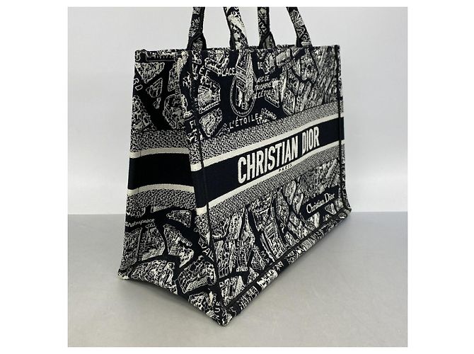 Borsa Tote Christian Dior in tela nera - vista 2