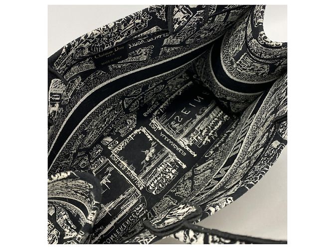 Borsa Tote Christian Dior in tela nera - vista 4