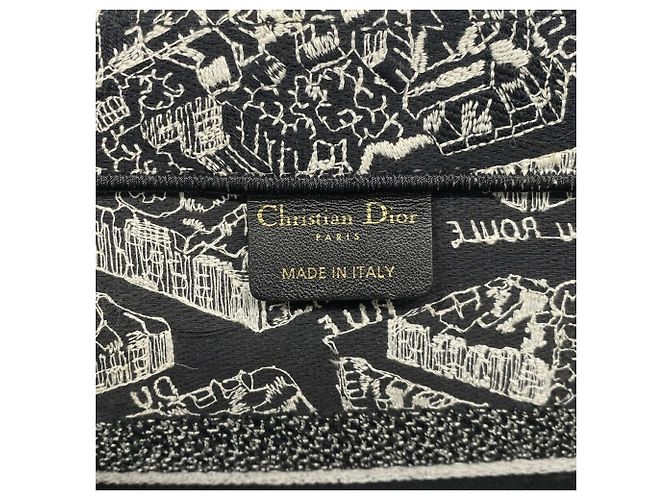 Borsa Tote Christian Dior in tela nera - vista 5