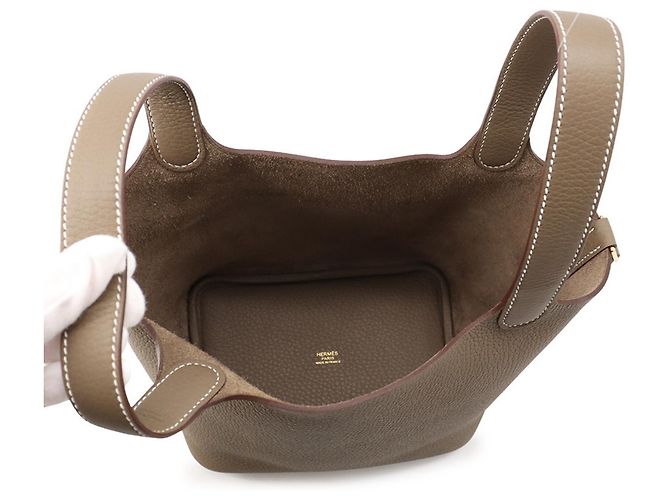 Hermès Borsa Hermes Picotin Lock PM in Etoupe Gray - vista 5