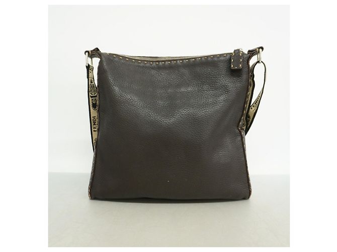 Fendi Selleria Schultertasche Dunkelbraun - Ansicht 9
