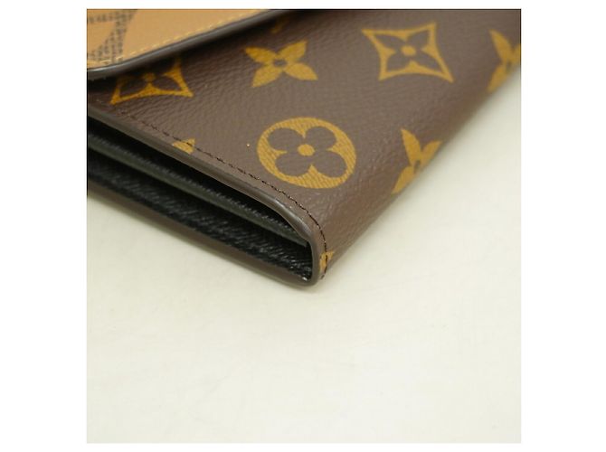 Louis Vuitton Monogram Giant Reverse Portefeuille Sarah Long Wallet Marrom - vista 6