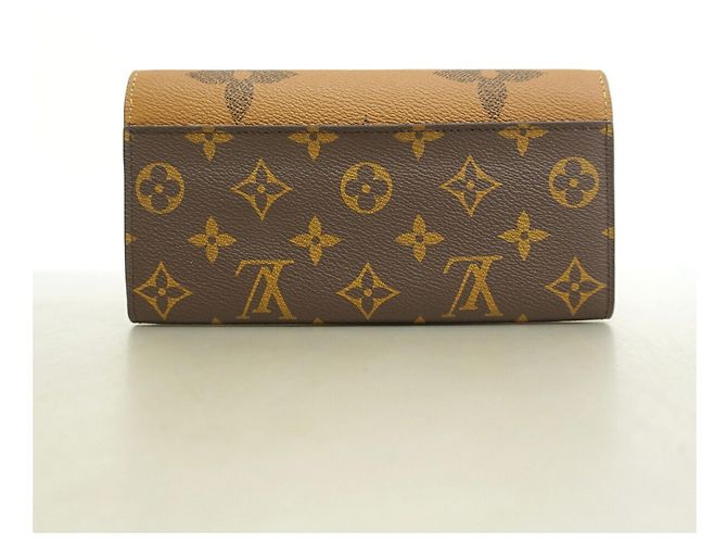 Louis Vuitton Monogram Giant Reverse Portefeuille Sarah Long Wallet Marrom - vista 7