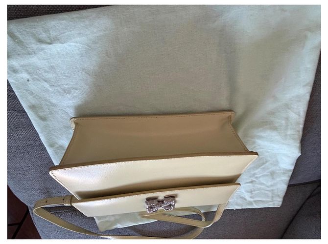 Off White Off-White Handtasche aus blassgelbem Leder - Ansicht 11