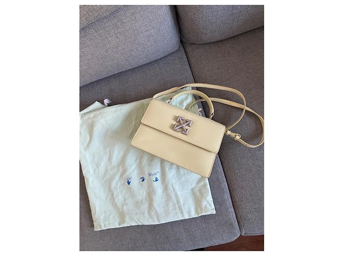 Off White Off-White Handtasche aus blassgelbem Leder - Ansicht 2