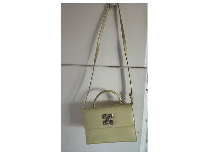 Off White Off-White Handtasche aus blassgelbem Leder - Ansicht 3