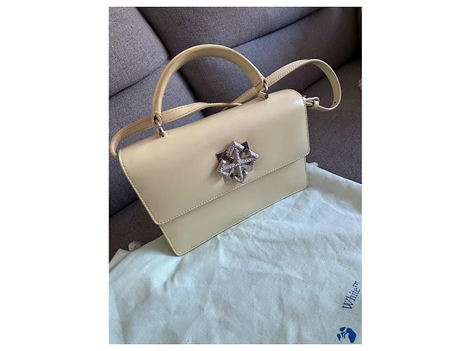Off White Off-White Handtasche aus blassgelbem Leder - Ansicht 5