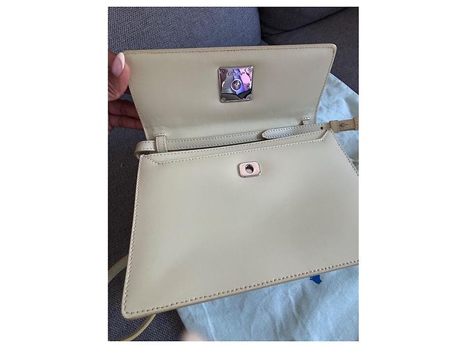 Off White Off-White Handtasche aus blassgelbem Leder - Ansicht 6