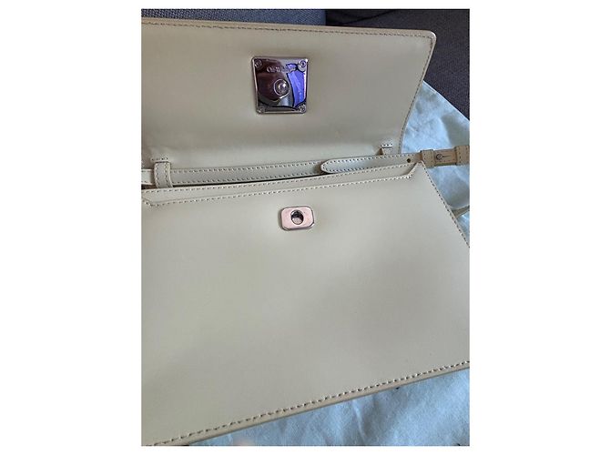Off White Off-White Handtasche aus blassgelbem Leder - Ansicht 7