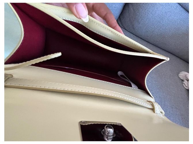 Off White Off-White Handtasche aus blassgelbem Leder - Ansicht 9