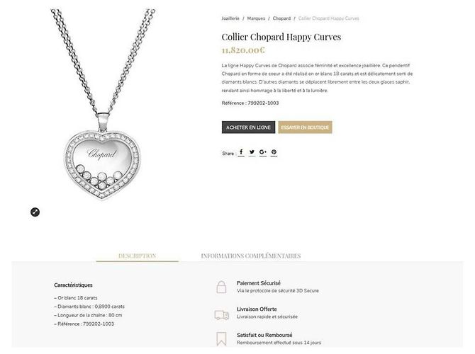 Collar Chopard Happy Curves en oro blanco de 18 quilates y diamantes - vista 11