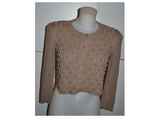 Moschino Cheap and Chic Cárdigan Beige con Perlas - vista 2