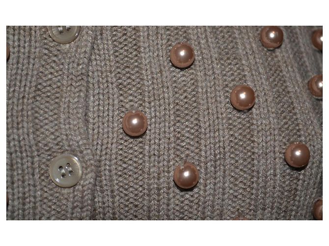 Moschino Cheap and Chic Cárdigan Beige con Perlas - vista 3
