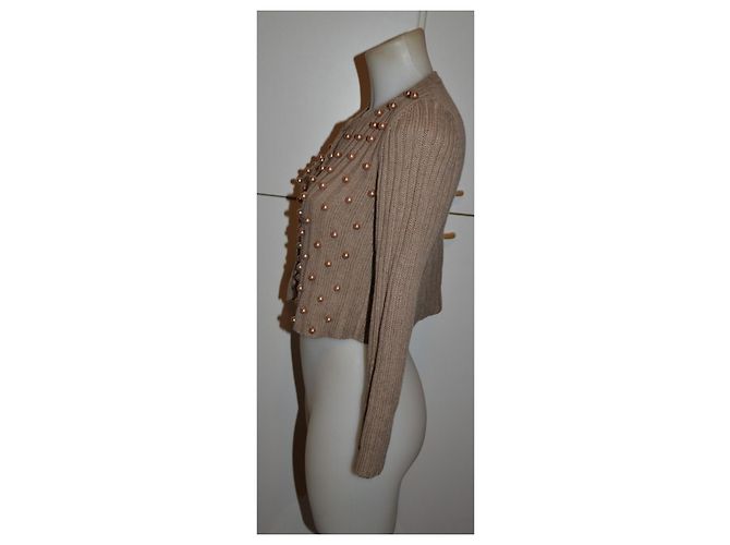 Moschino Cheap and Chic Cárdigan Beige con Perlas - vista 4