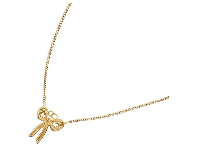 Pendente Christian Dior Bow CD in metallo con cristalli - vista 2