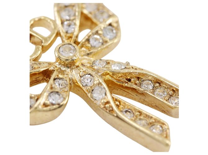 Pendente Christian Dior Bow CD in metallo con cristalli - vista 5