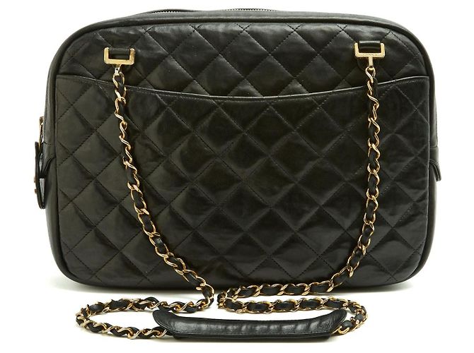 Chanel Timeless Classique Camera Bag MM Schwarzes Leder - Ansicht 3