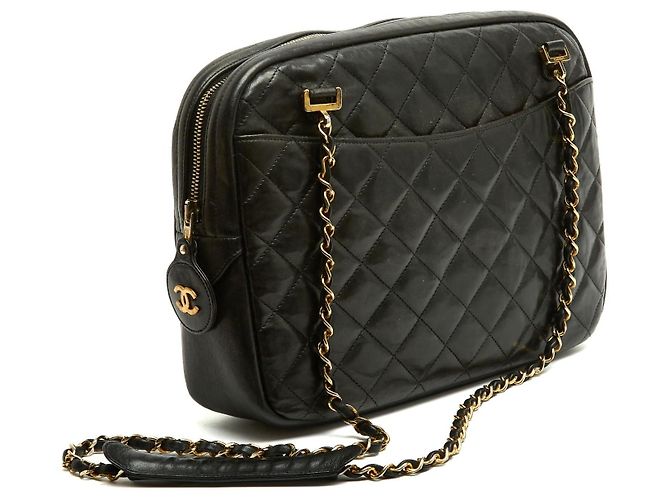 Chanel Timeless Classique Camera Bag MM Schwarzes Leder - Ansicht 4