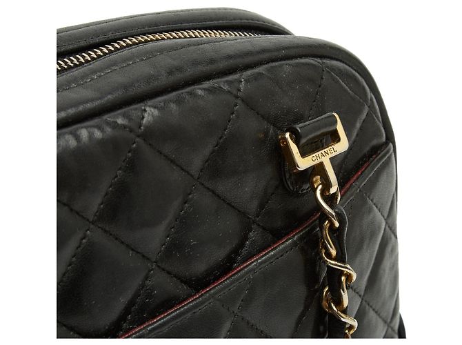 Chanel Timeless Classique Camera Bag MM Schwarzes Leder - Ansicht 7