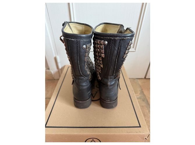 Stivali biker Ash borchiati in pelle nera - vista 4