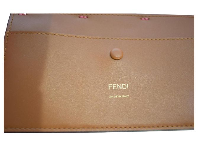 Fendi Baguette Borsa a tracolla in tela rosa FF Broderie Anglaise - vista 15