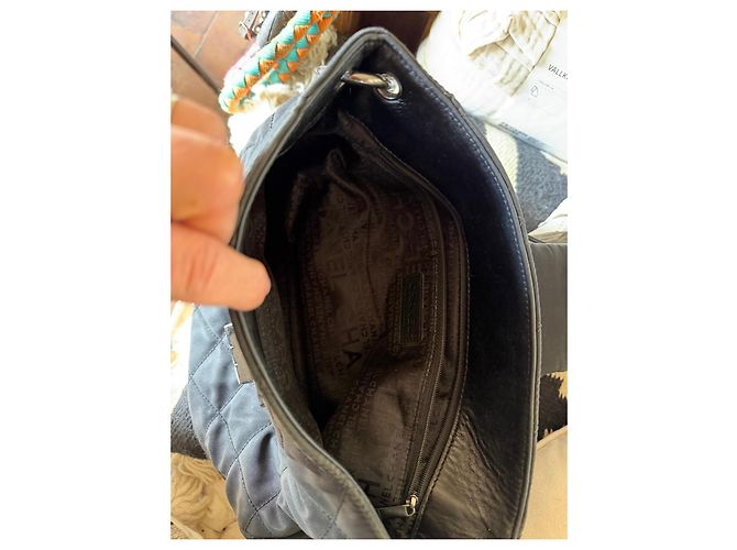 Borsa Chanel trapuntata in nylon e pelle nera - vista 12