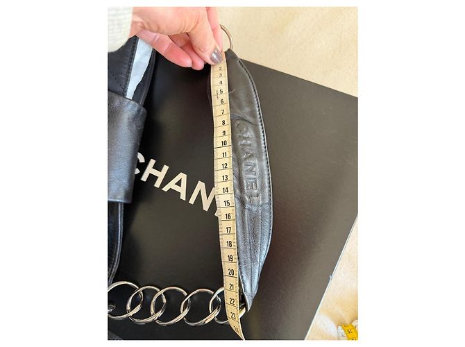 Borsa Chanel trapuntata in nylon e pelle nera - vista 4