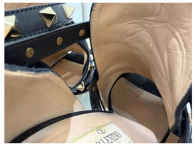 Valentino Garavani Sandali Rockstud Camoscio Nero 37.5 - vista 11