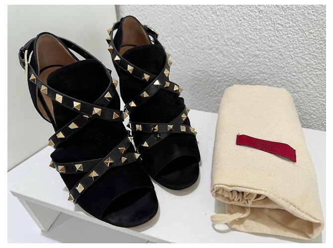 Valentino Garavani Sandali Rockstud Camoscio Nero 37.5 - vista 14