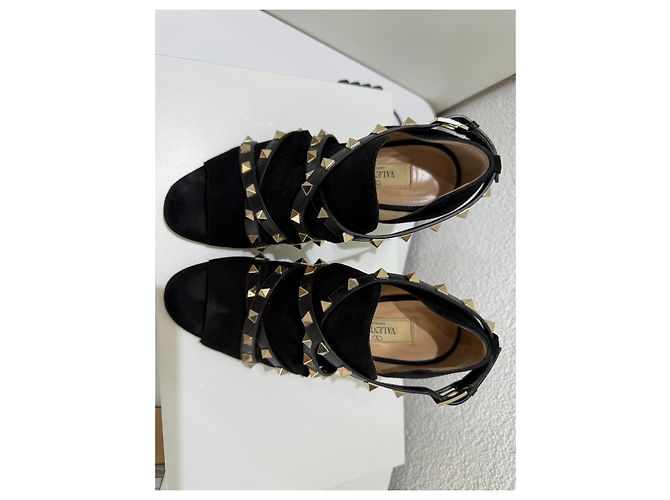 Valentino Garavani Sandali Rockstud Camoscio Nero 37.5 - vista 5