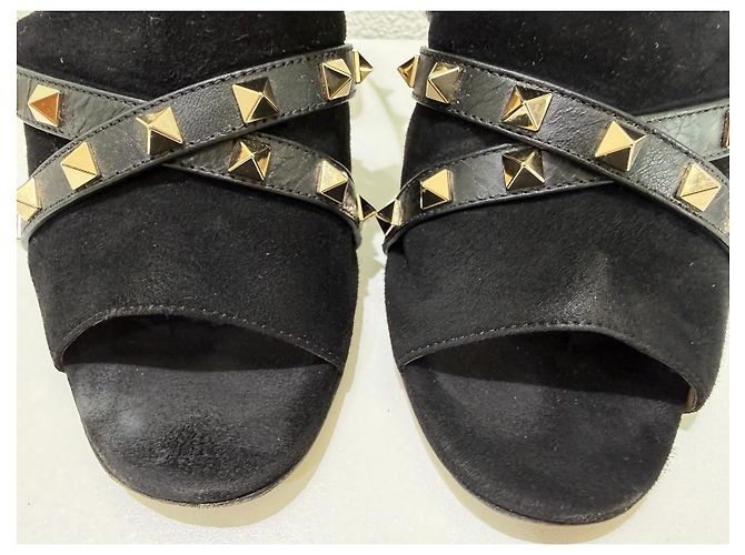Valentino Garavani Sandali Rockstud Camoscio Nero 37.5 - vista 6