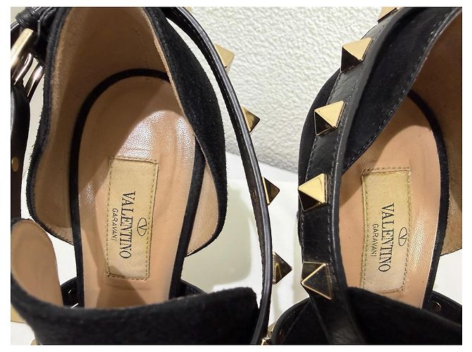 Valentino Garavani Sandali Rockstud Camoscio Nero 37.5 - vista 7